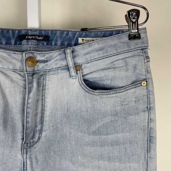Chip Foster Jeans Mid Rise Skinny Light Wash Denim‎ Womens Size 30 - Picture 3 of 8
